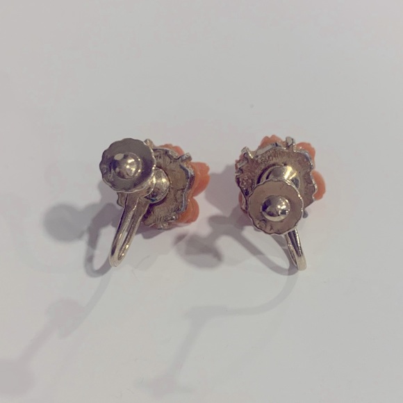 Rose Screw Back Earrings - Picture 2 of 3